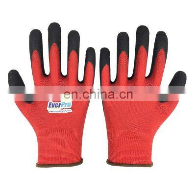 18Gauge Nylon Super Elastic Latex Sandy Coated Gloves For Industrial Protective Labor Hand