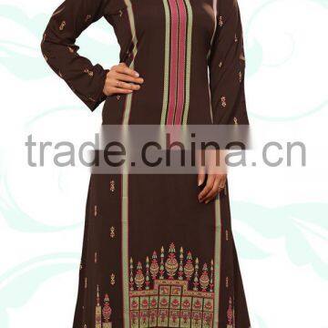 crape printed kaftan abaya