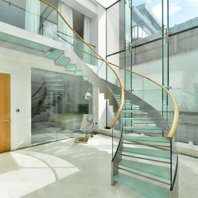 Fashion Wrought Iron Stairs/glass Staircase/metal Steel Glass Stairs Design photo-5