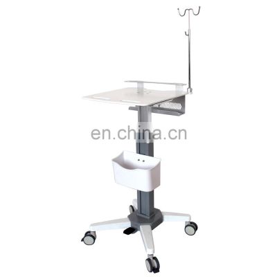 Plastic Aluminium Alloy Medical equipment  computer ECG cart  ultrasound  trolley with  IV stand