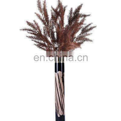 China Factory Hot Sale Decal Black Golden Brown Color Cylindrical Ceramic Porcelain Vase for Home Decor photo-3