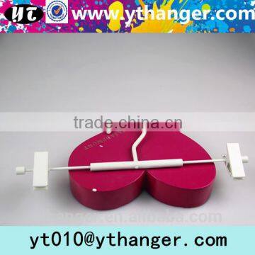 YY0348 white stoving varnish metal hanger stock pants hanger with clips