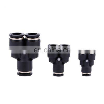 Y-shape Tee Male 3 Way BSPT Thread 1/8 1/4 3/8 1/2 Brass Air Coupler Connector Pneumatic Fittings for PU hose 4 to 16mm