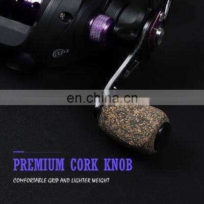 Baitcasting Reel 6.5:1 High Speed 7KG Max Drag Fishing Reel Drag Reel Metal Spool Cork Knob