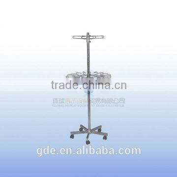 wholesale metal chrome movable 2 tiers display hanging rack