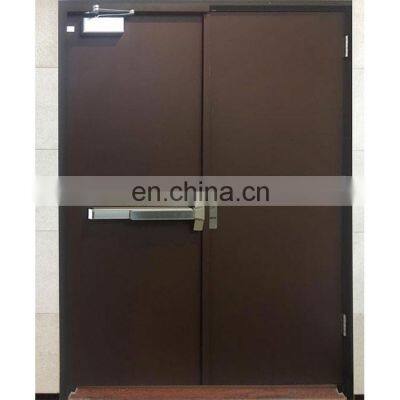 Steel Fireproof Door Fire Rated Push Glass Door With Panic Bar for Sale photo-2