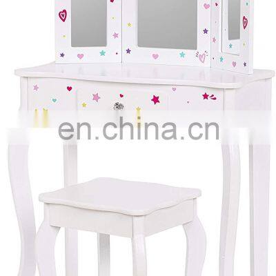 Kids Vanity Table With Chair And Mirror photo-3