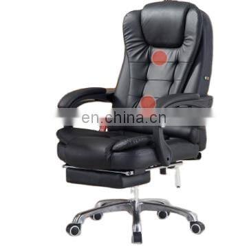 Low MOQ Manufacturer High Quality PU Leather High Back Ergonomic Swivel Wheels Executive Office Chair with Footrest