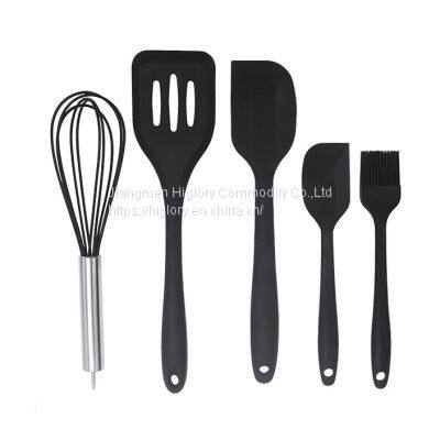 Home and Kitchen Accessories 5Pcs Heat Resistant Food Silicone Kitchen Utensils Cooking Spatula Set photo-3