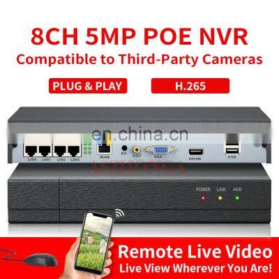 Human Body Detection 8CH 5MP Nvr Poe With 1 SATA HDD Slot Support Synchronous Playback for Cctv Camera Factory Stock Wholesale photo-2