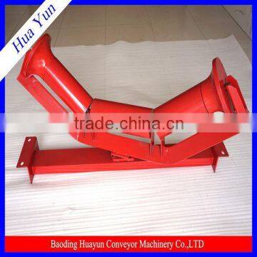 steel pipe metal trough idlers group with steel bracket for conveyor