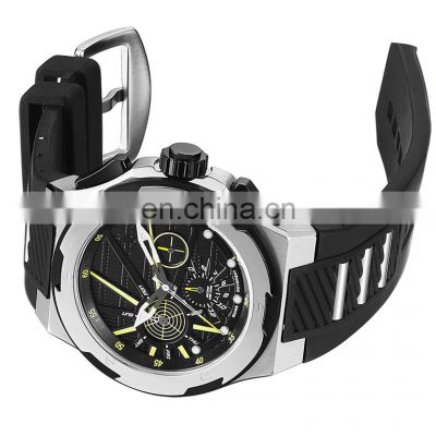 OEM ODM Chronograph Silicone Bands Sport 10atm Waterproof Wrist Watch Japanese Quartz Movement Watches Luxury Custom Logo Watch