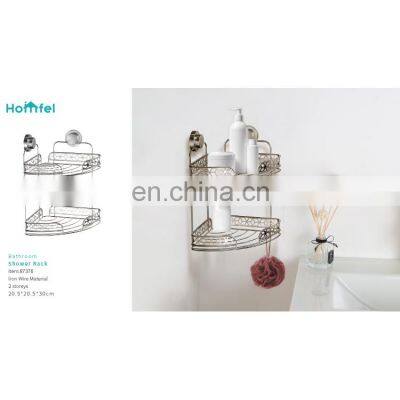 Bathroom Storage Iron Wire Rack Black Electrophoresis Suction PS Box photo-5