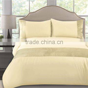 Satin pleated hotel polyester duvet cover