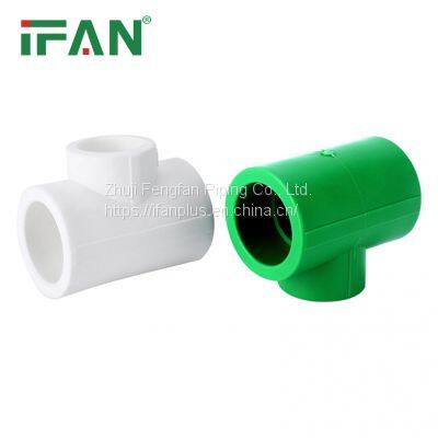 IFAN High Quality Green PPR Pipe Fitting Plastic Reduce Tee PPR Fittings