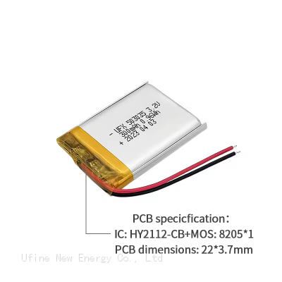 UFX 503035 300mAh 3.2V Rechargeable Li-ion Battery Professional Lithium-ion Cell Factory Custom Drone photo-3