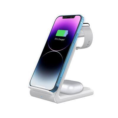 High Quality 3 in 1 15W Fast Charging  Wireless Charger Stand For iPhone and Smart Watch