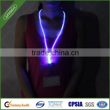 China wholesale new fashionable led flash lanyard with badge holder