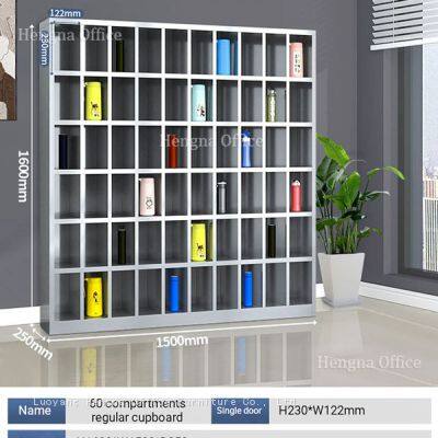 Multi-Compartment Stainless Steel Pigeonhole Cabinet-Student Thermos Flask Storage Unit photo-5