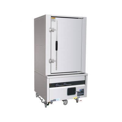 Horno de vapor a gas de acero inoxidable con entrada DN25 y candado de seguridad para cocinas comerciales