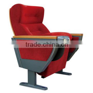 Auditorium chair with microphone and translation system