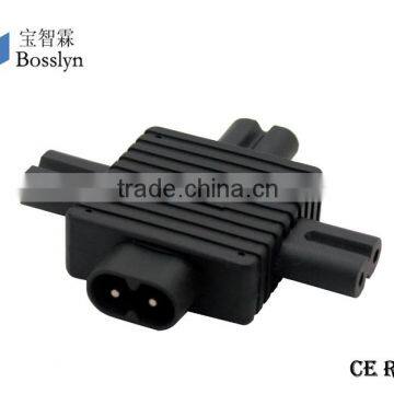 (5XPCS) IEC 320 Figure 8 male to 3X female C8 to C7 Power adapter 1 in 3 out