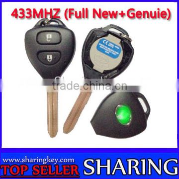 Best quality Toyota Remote key 2 button Blue colour with 4d-67 chip 433MHZ