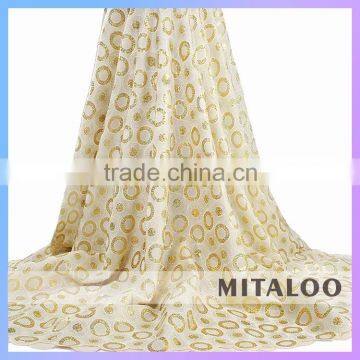 Mitaloo African Organza Sequin Lace Fabric for Wedding Dress MOG0189
