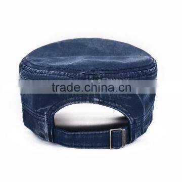 OEM Handsome Custom Fashion Washed Cotton Flat Top Military Style Caps photo-3