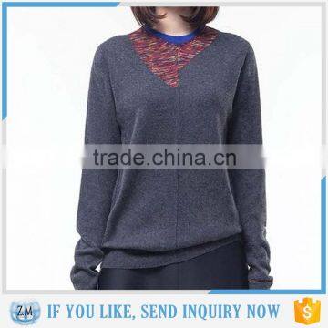 Cashmere women knitting patterns bat sleeve sweater for ladies