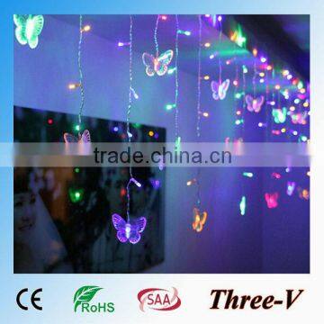 48LEDs 1.5*0.65M CE ROHS SAA approved falling star led christmas lights decoration window stars/butterfly/heart