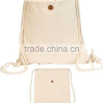 reusable eco-friendly canvas drawstring backpack