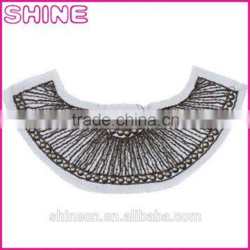 Garment accessories Glass Beads trims,Cheap OEM/ODM Black Beads Handmade Net Cloth Fashion Collar