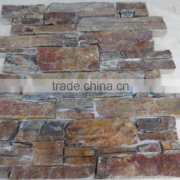 Cement Back Culture Stone, concrete Back Natural Slate decorative stone wall panel