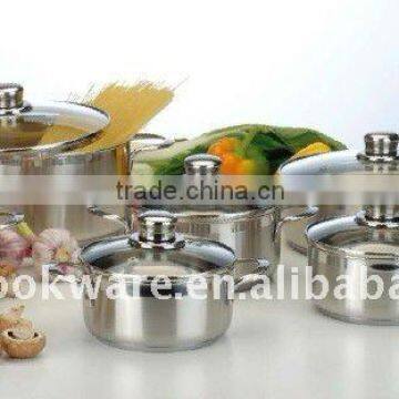 high quality 12pcs 202 Stainless Steel Cookware/Kitchenware