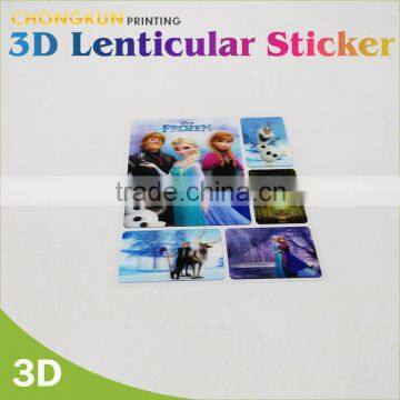 Motion Moving self adhesive different images change PP PET 3D lenticular sticker