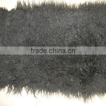 100% Genuine Patched Mongolian Lamb Fur Plates dyed in black color