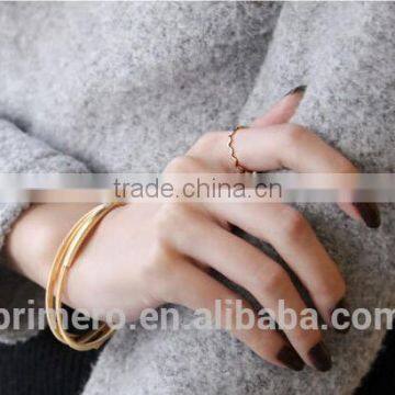 Latest Designs Women's Wave Finger Rings for Girls 18K Rose Gold Plated Stainless Steel Jewellery/Jewelry photo-2