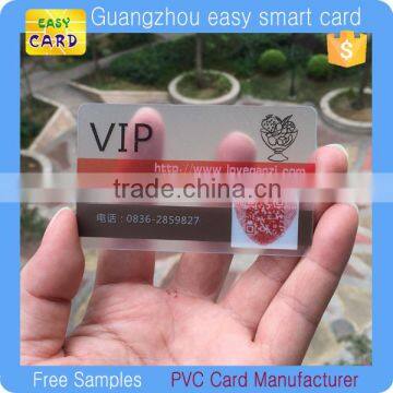 Customized printing PVC clear transparent visiting business card                        
                                                Quality Choice