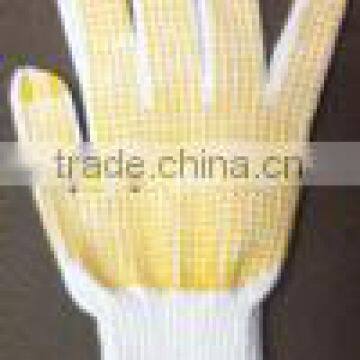 Polyester PVC Dotted White Cotton Work Labor Gloves