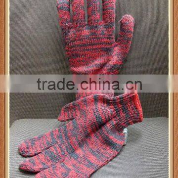 Good Weight cotton knitted gloves Black & red working cotton glove