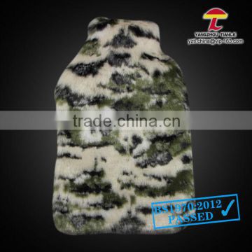 Grey with green faux fur cover for 2000ml bs hot water bag