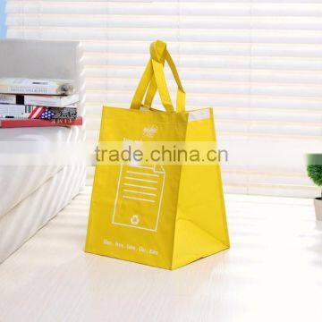 Reusable Yellow Hook and Loop Wholesale pp Woven Laminated Shopping Tote Bag photo-2