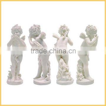 Garden Woman Carved Natural Stone Cupid Statue