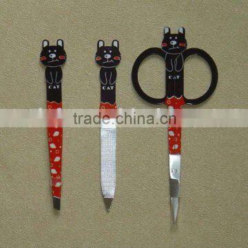 3pcs Promotion Manicure Set with Cat's Design