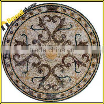 Home Depot Marble Cream Light Brown Mosaic Tile Medallions Flooring