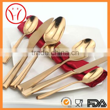 Gold flatware, copper cutlery, brass tableware