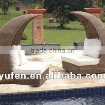 cheap pool furniture pe rattan sofa bed