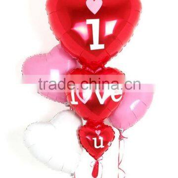 2015 hot sale I love u shape foil /mylar balloon for Valentine's Day ,party /weeding Party/ flower shape balloon