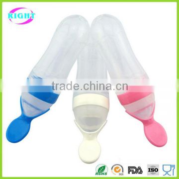 Silicone Baby Food Bottle Feeder with spoon